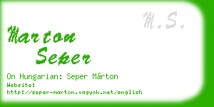 marton seper business card